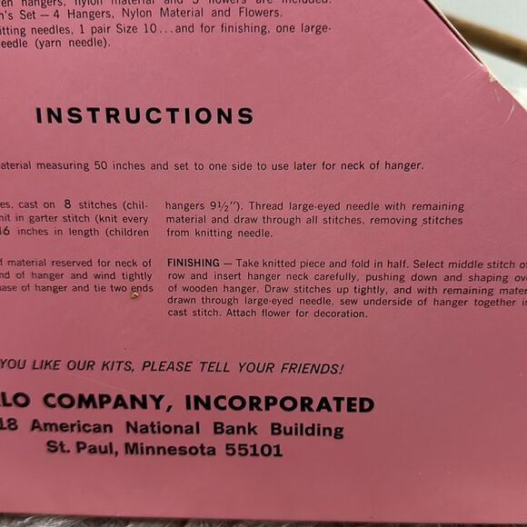 Vtg Hugger Puf Hanger Gift Kit Marlo Co Knit Nylon Dress Style Puffed Hangers - Picture 12 of 17